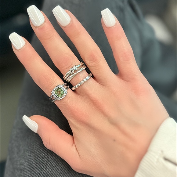 DY Petite Albion Ring with Prasiolite & Diamonds - Picture 10 of 16